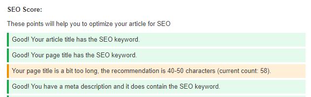 Resutado de SEO com plugin de SEO para Joomla